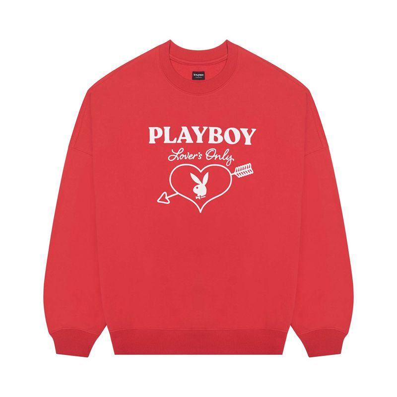 Ropa De Casa Playboy Love Club Crew Mujer Rojos | 7812-USCID