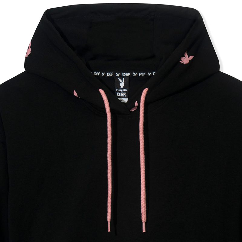 Ropa De Casa Playboy Rabbit Head Sweat Mujer Negros | 2340-USRZI