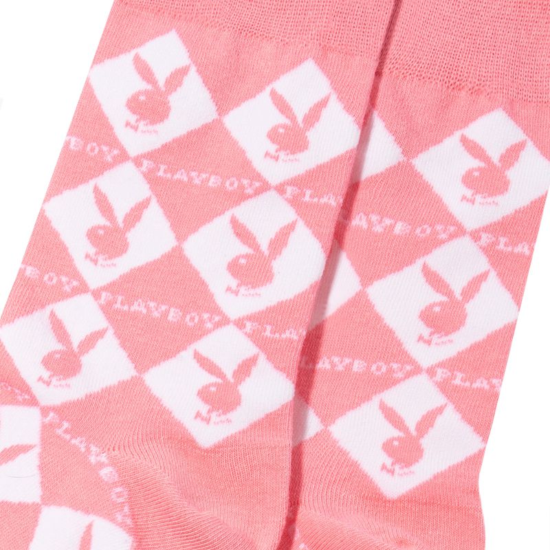 Ropa De Casa Playboy Women S Rabbit Head Argyle Socks Mujer Negros | 7289-UCQKS