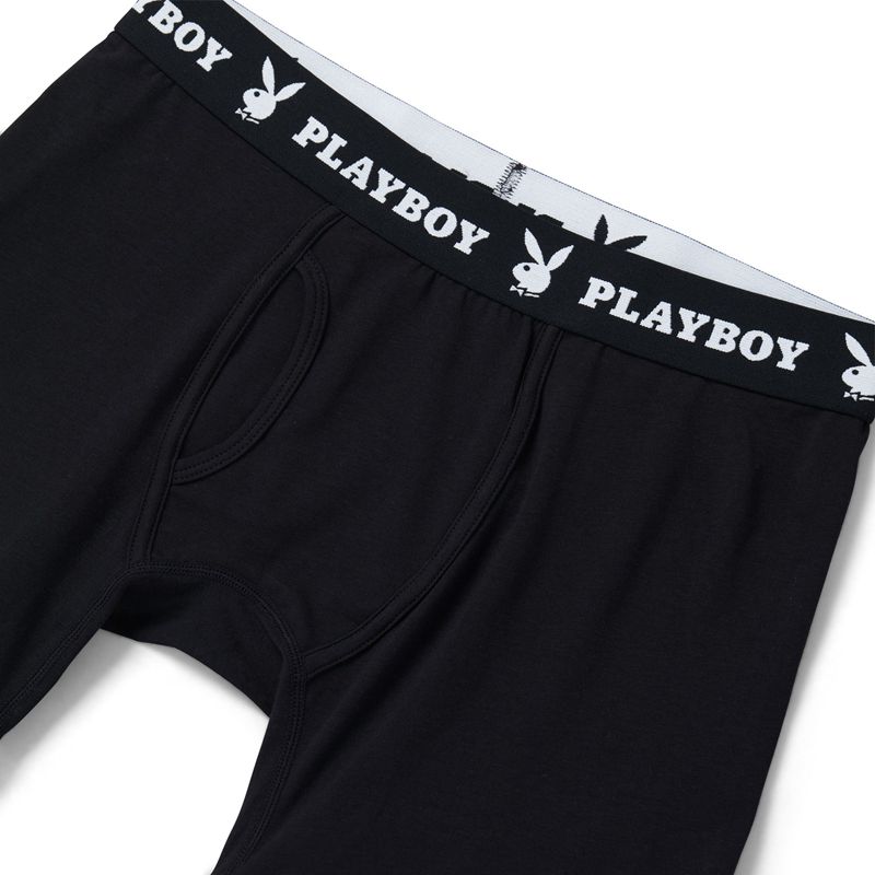 Ropa Interior Playboy 1-Pack Boxer Brief Hombre Negros | 7381-CNDXF