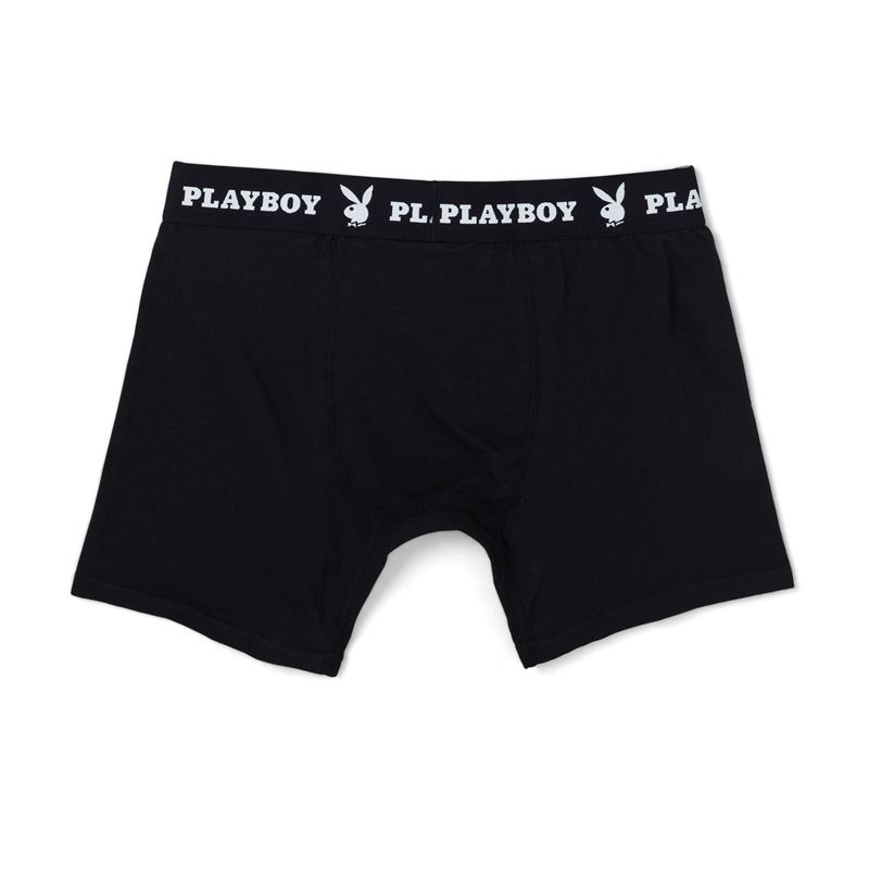 Ropa Interior Playboy 1-Pack Boxer Brief Hombre Negros | 7381-CNDXF