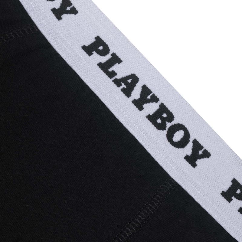 Ropa Interior Playboy Classic Boxer Brief Hombre Negros Blancos | 7325-BJEDT