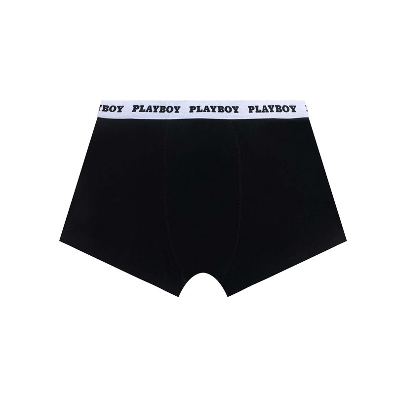 Ropa Interior Playboy Classic Boxer Brief Hombre Negros Blancos | 7325-BJEDT