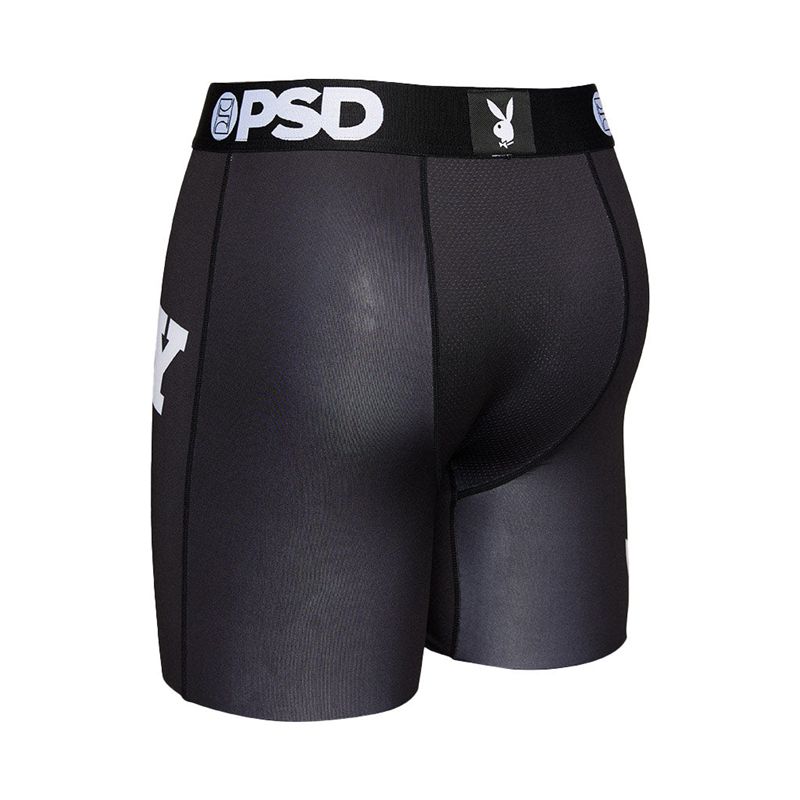 Ropa Interior Playboy Logo Boxer Brief Hombre Negros Blancos | 5832-SCVFI