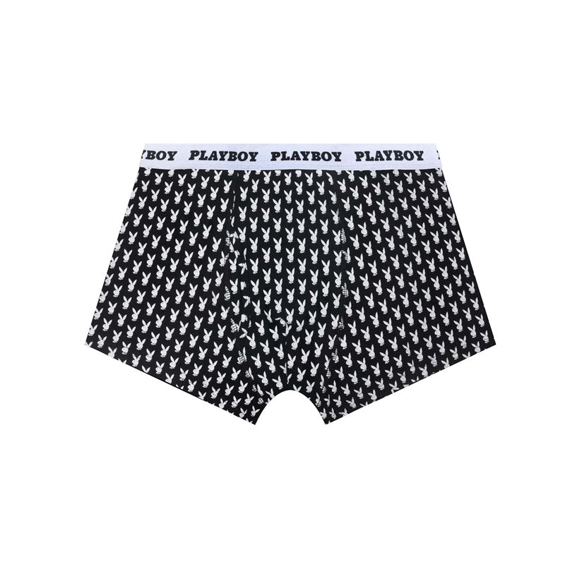 Ropa Interior Playboy Repeating Rabbit Head Boxer Brief Hombre Negros Blancos | 4792-JGKVI