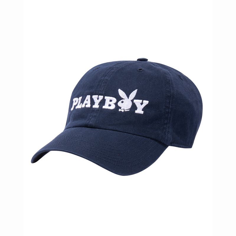 Sombreros Playboy 47 Brand Adjustable Dad Mujer Azul Marino Blancos | 0162-PGDBE