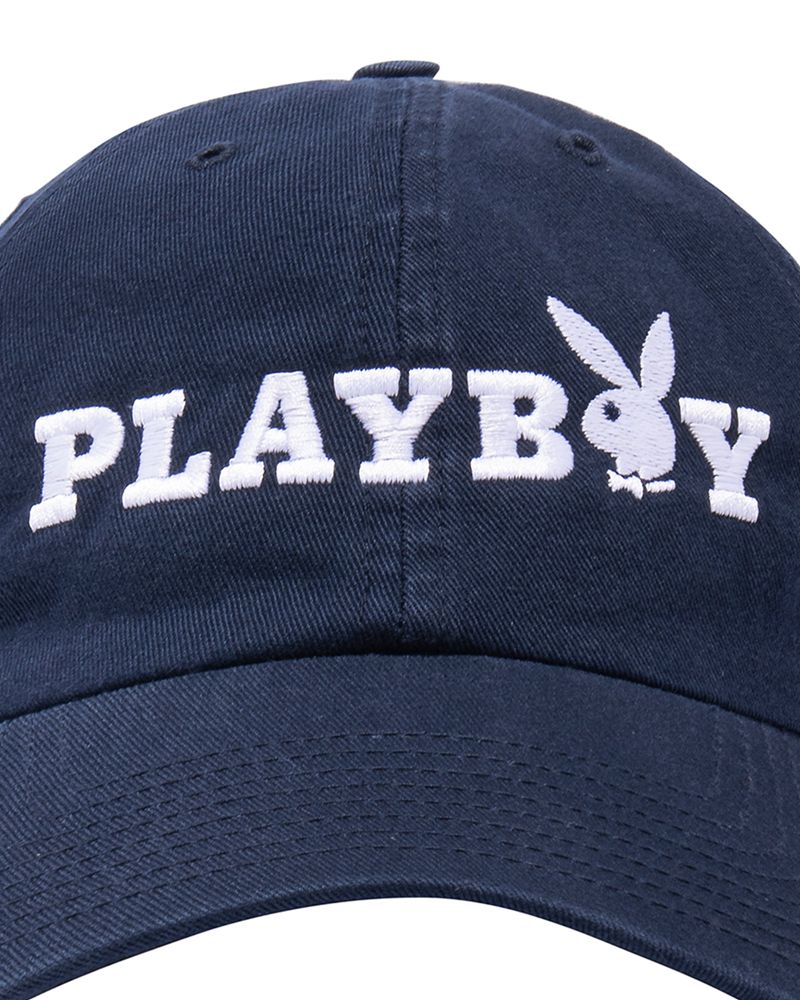 Sombreros Playboy 47 Brand Adjustable Dad Mujer Azul Marino Blancos | 0162-PGDBE