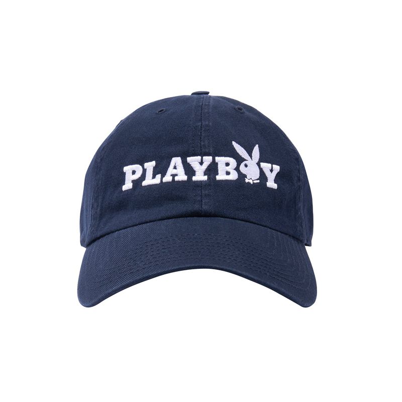 Sombreros Playboy 47 Brand Adjustable Dad Mujer Azul Marino Blancos | 0162-PGDBE