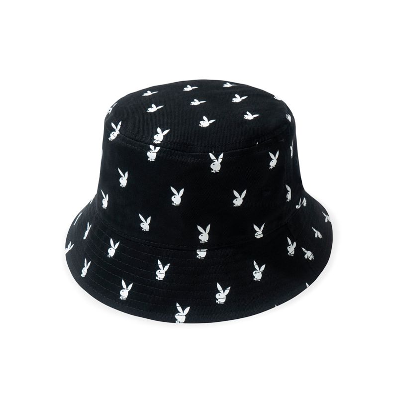 Sombreros Playboy All-Over Rabbit Head Bucket Mujer Negros | 3610-OHJKI