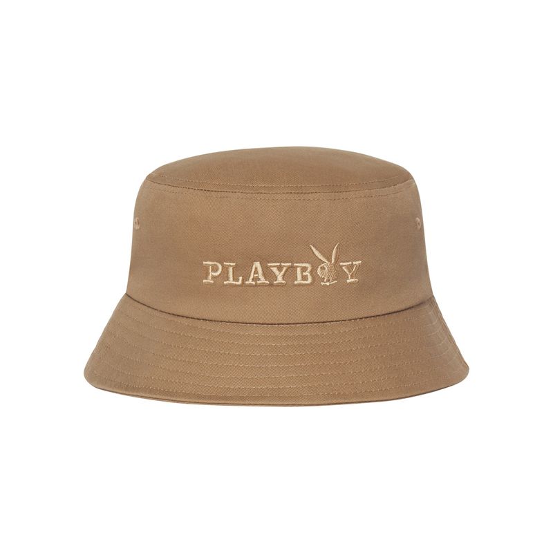 Sombreros Playboy Brown Embroidered Bucket Hombre Marrom | 4673-NHIKE