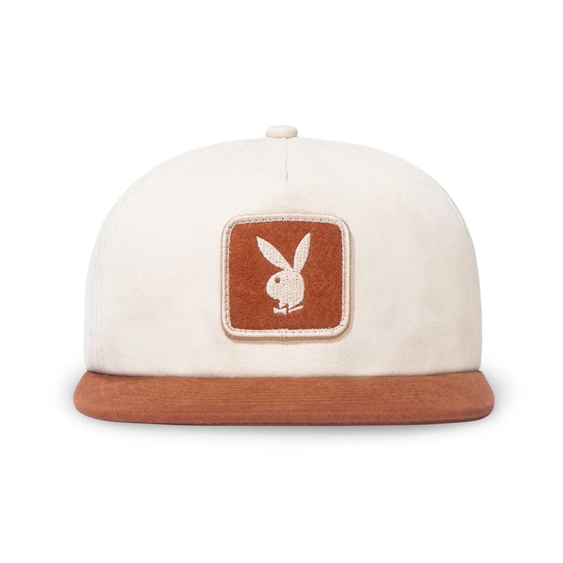 Sombreros Playboy Camp Hombre Blancos Marrom | 8350-LHUGE