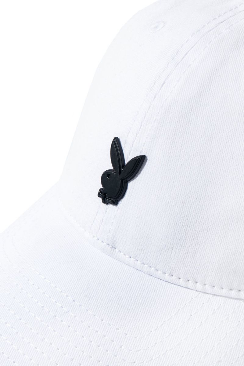 Sombreros Playboy Metal Rabbit Head Pin Dad Hombre Blancos | 1652-ZYLOE