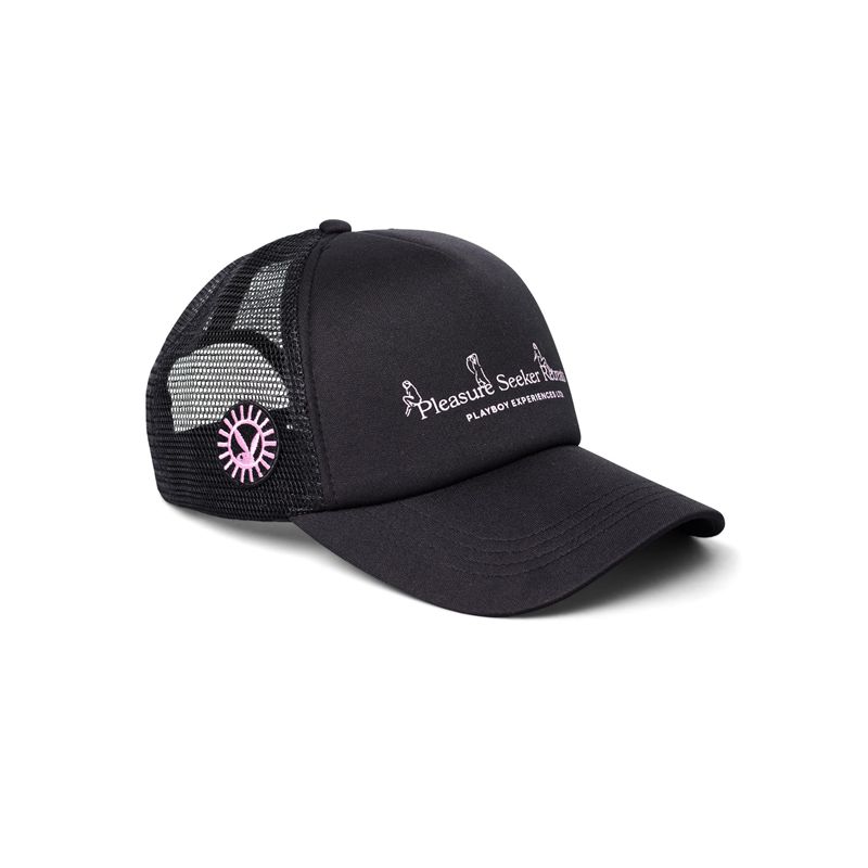 Sombreros Playboy Pleasure Trucker Hombre Negros | 4853-KXAJH