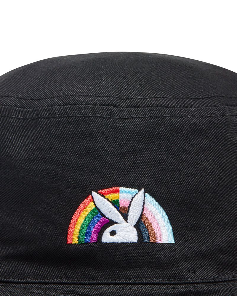 Sombreros Playboy Pride Is Good Bucket Hombre Negros | 3196-JLRXQ