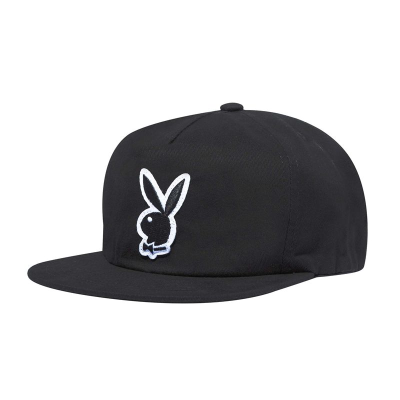 Sombreros Playboy Rabbit Head Boucle Patch Field Hombre Negros | 1769-YFBNL