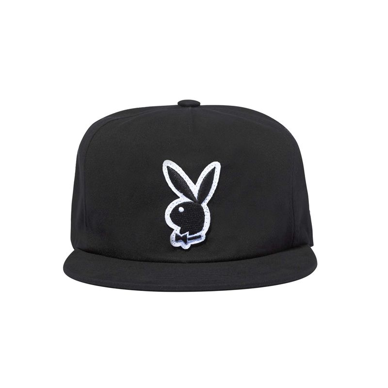 Sombreros Playboy Rabbit Head Boucle Patch Field Hombre Negros | 1769-YFBNL