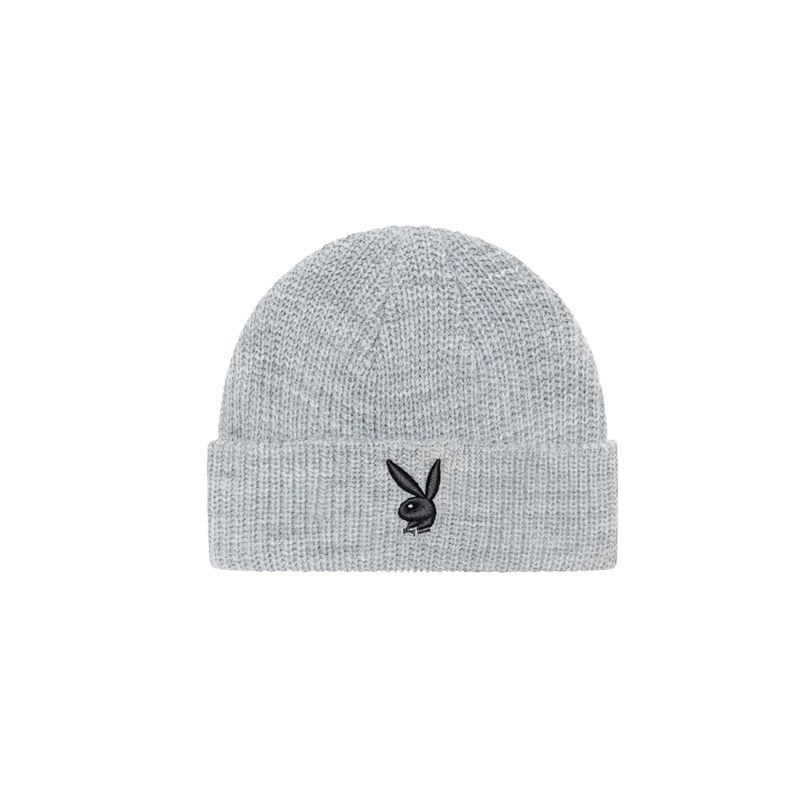 Sombreros Playboy Rabbit Head Knit Beanie Hombre Negros Blancos | 0254-KPTHR