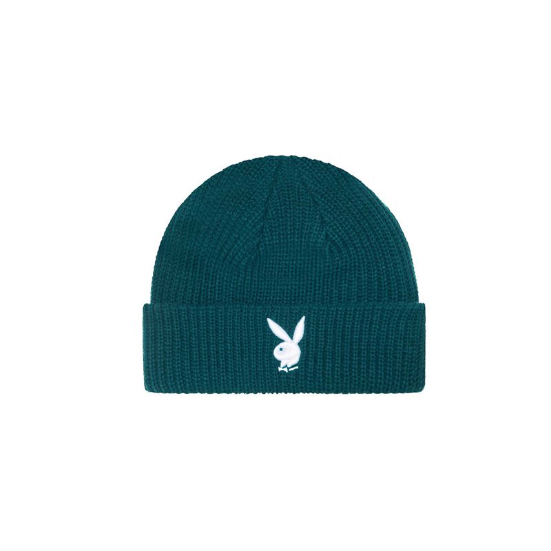 Sombreros Playboy Rabbit Head Knit Beanie Hombre Negros Blancos | 0254-KPTHR