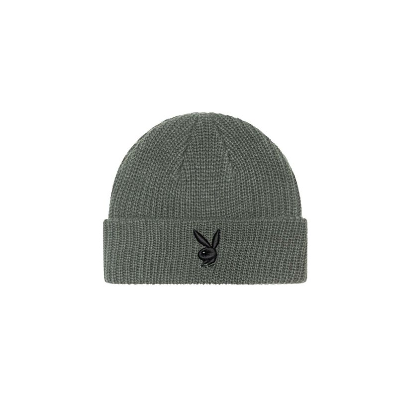 Sombreros Playboy Rabbit Head Knit Beanie Mujer Negros Blancos | 5190-TMSYH