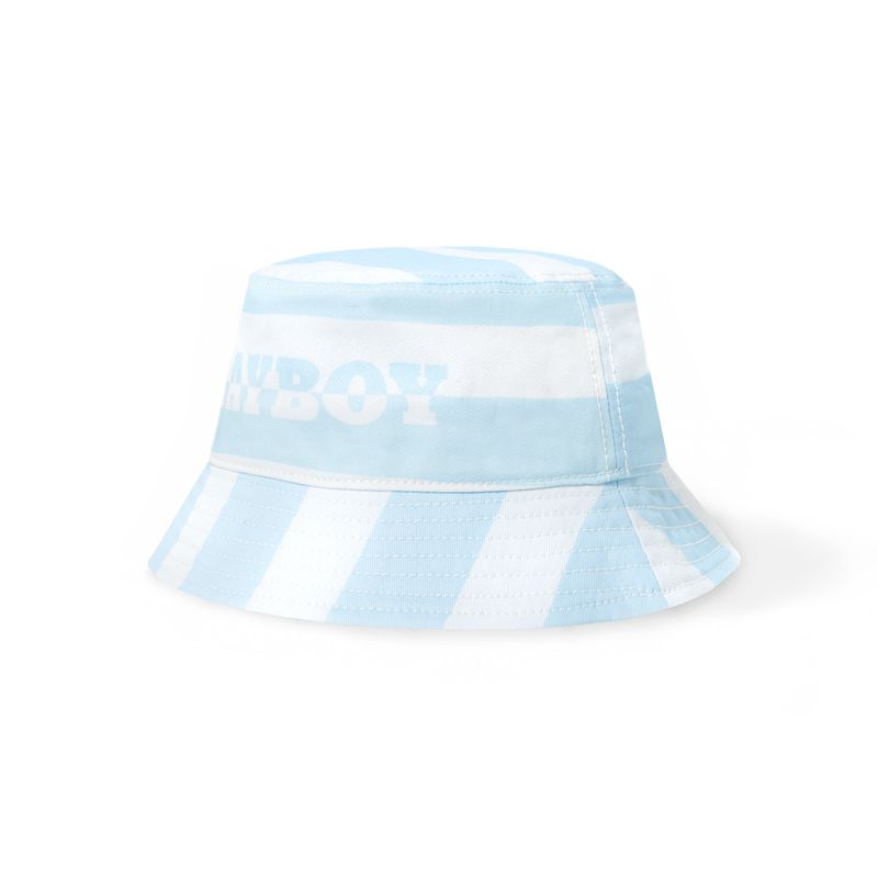 Sombreros Playboy Stripe Vip Club Bucket Hombre Blancos Azules | 4321-ROKSI