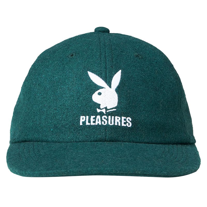 Sombreros Playboy X Pleasures Wool Strapback Hombre Forest | 8752-BJMDK