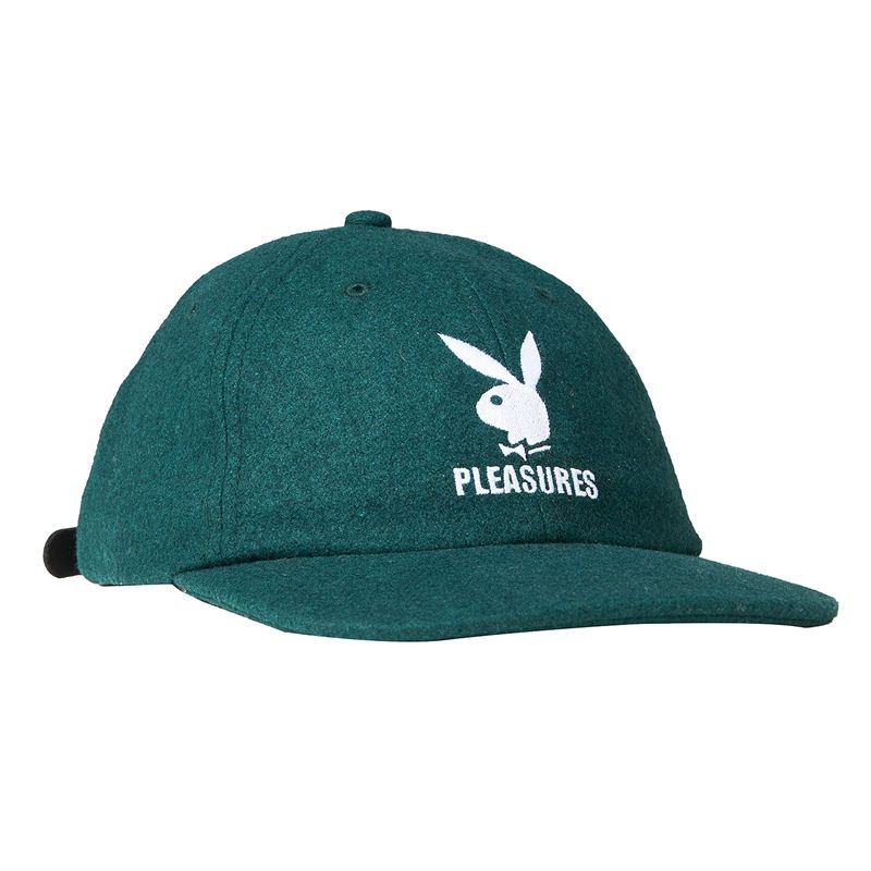 Sombreros Playboy X Pleasures Wool Strapback Hombre Forest | 8752-BJMDK