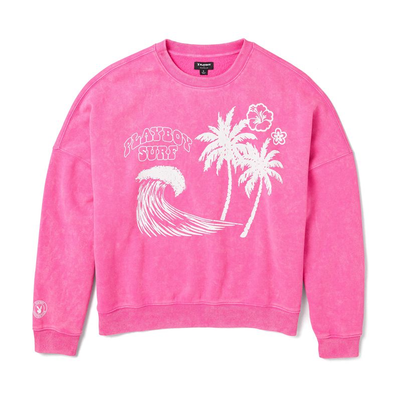 Sudadera Con Capucha Playboy Beach Crew Neck Mujer Morados Blancos | 5970-YUBEI