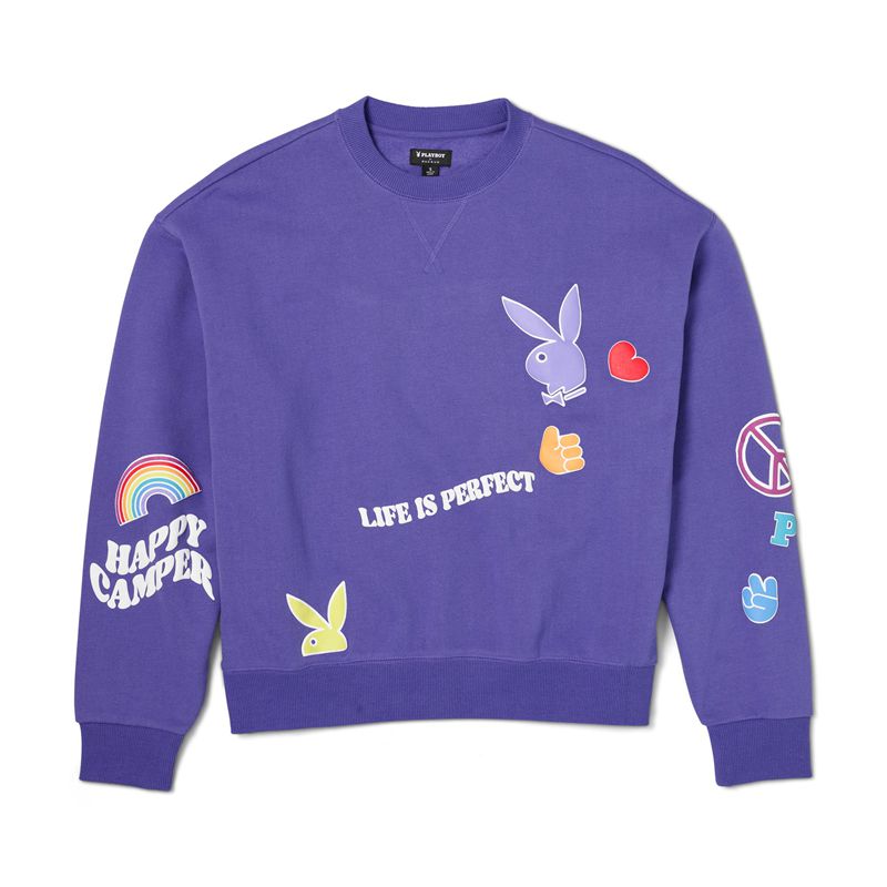 Sudadera Con Capucha Playboy Cabin Fever Crew Neck Mujer Morados | 0715-HVCMU