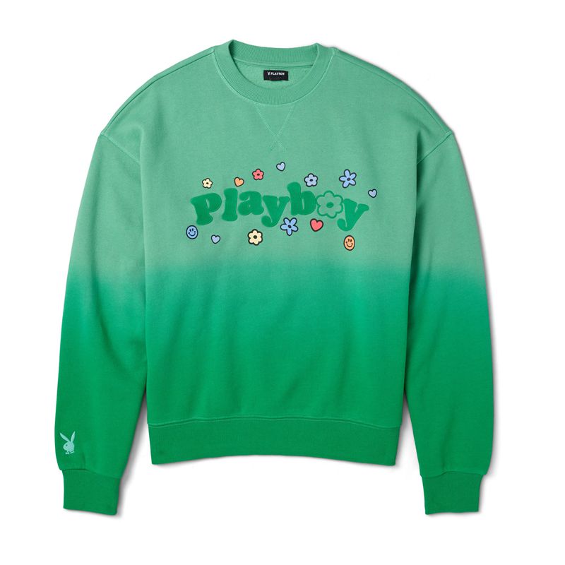 Sudadera Con Capucha Playboy Camp Crew Neck Mujer Verdes | 7135-OZPEB