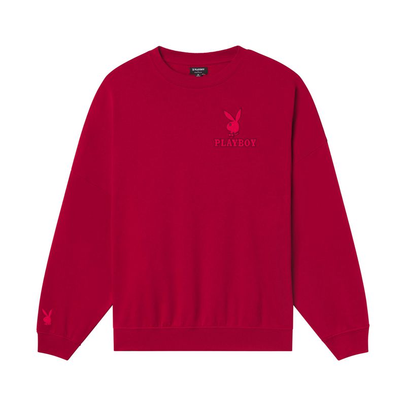 Sudadera Con Capucha Playboy Classic Crewneck Mujer Rojos Oscuro Verde Oliva | 1483-LQOSP