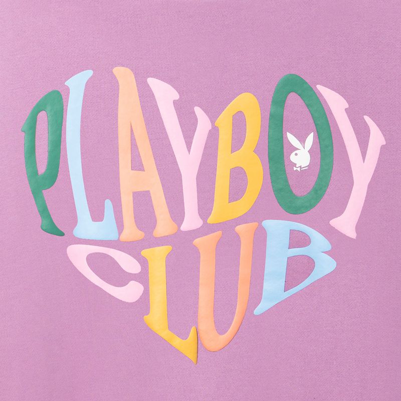 Sudadera Con Capucha Playboy Club Crewneck Mujer Lavanda | 0864-FCQHA