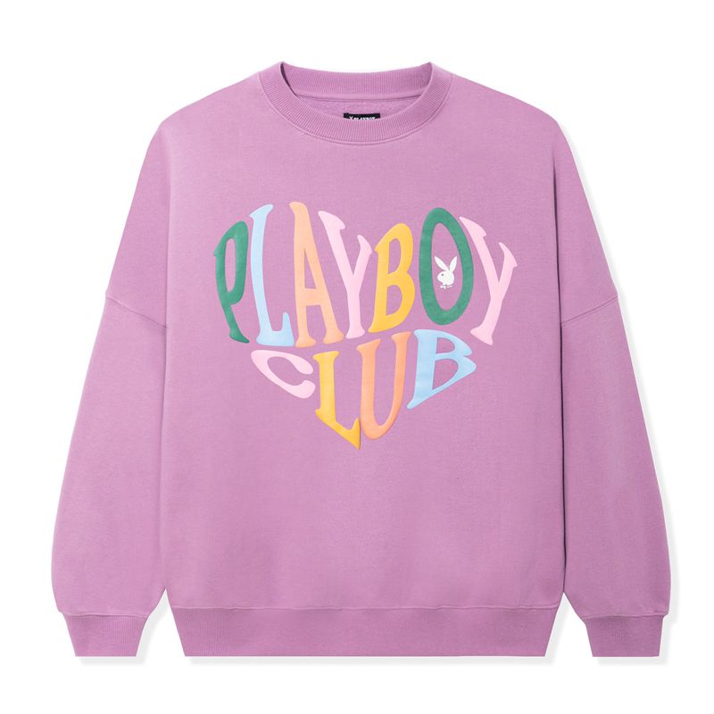 Sudadera Con Capucha Playboy Club Crewneck Mujer Lavanda | 0864-FCQHA