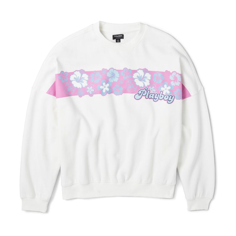 Sudadera Con Capucha Playboy Coconut Girl Crew Neck Mujer Blancos Morados | 3968-CVQJT