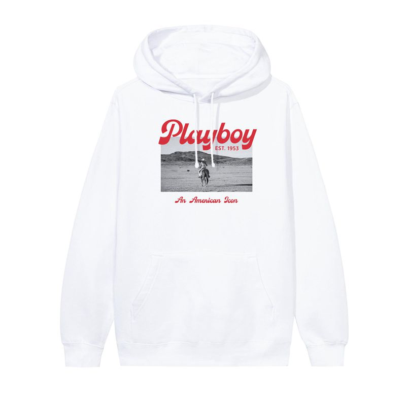 Sudadera Con Capucha Playboy Desperado American Icon Mujer Blancos | 5246-WXTND