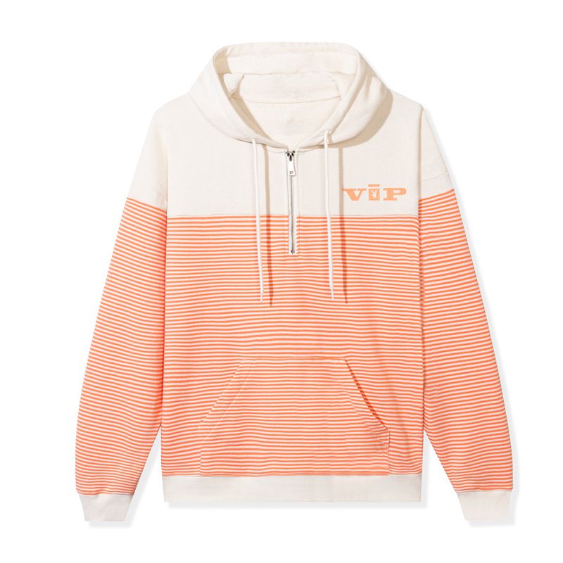 Sudadera Con Capucha Playboy Drop Stripe Vip Club Quarter Zip Hombre Naranjas | 4019-PBCSJ