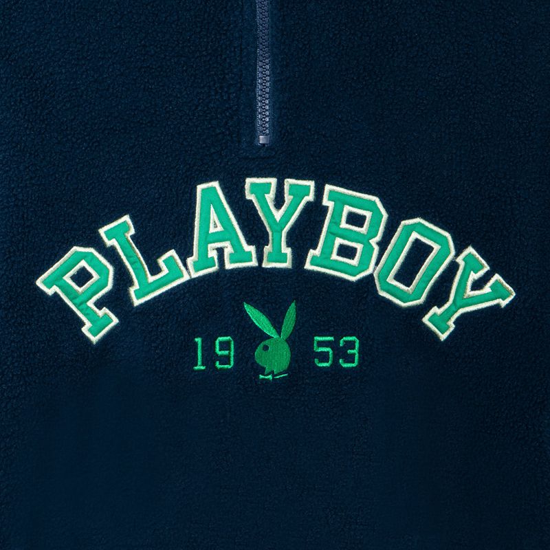 Sudadera Con Capucha Playboy Fleece Half-Zip Mujer Azules | 0417-RZFDI