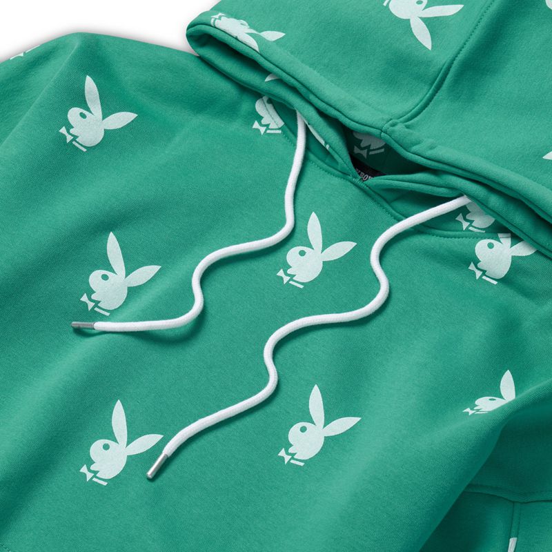 Sudadera Con Capucha Playboy Green Bunny Mujer Verdes | 9587-FAROZ