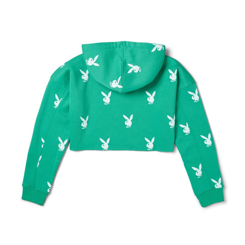 Sudadera Con Capucha Playboy Green Bunny Mujer Verdes | 9587-FAROZ