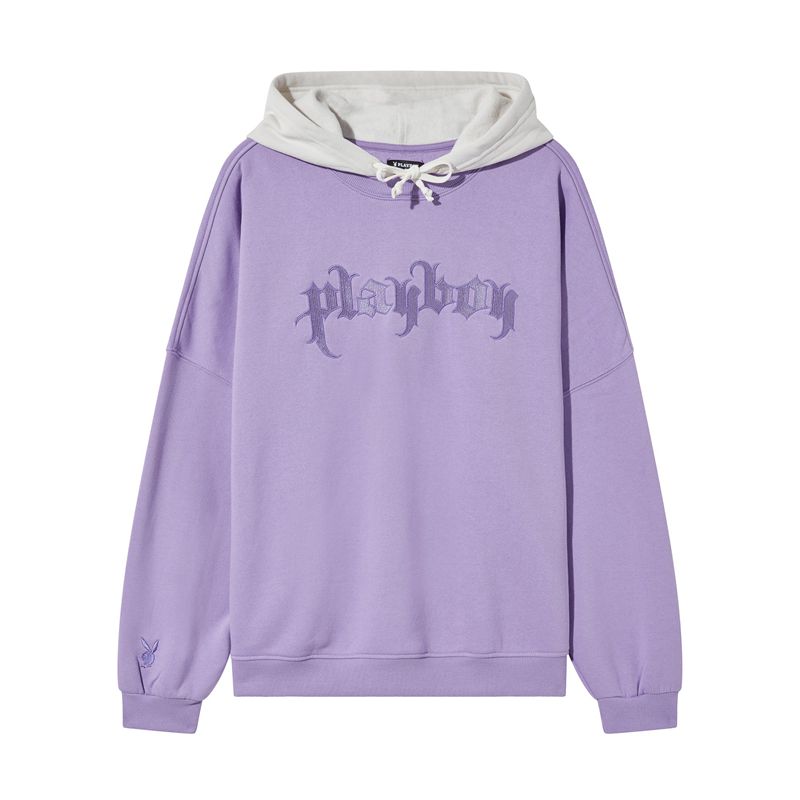 Sudadera Con Capucha Playboy Layered Mujer Morados | 3249-GIZJA