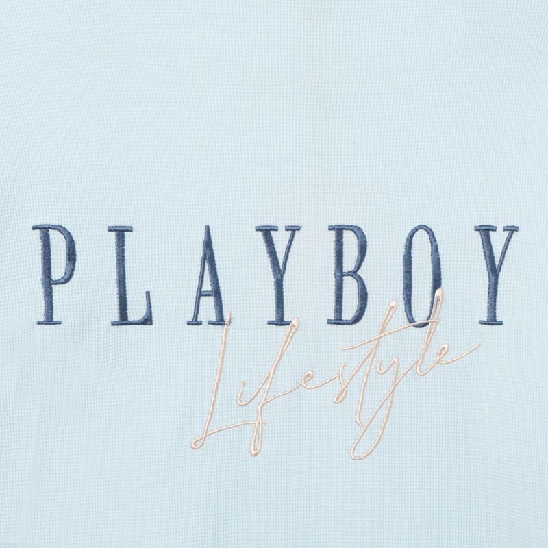 Sudadera Con Capucha Playboy Lifestyle Crewneck Mujer Azules Claro | 0794-RSQFM