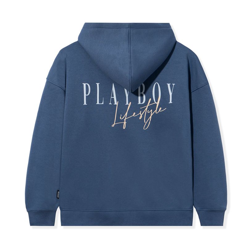 Sudadera Con Capucha Playboy Lifestyle Zip-Up Mujer Azules | 6549-HTSEM