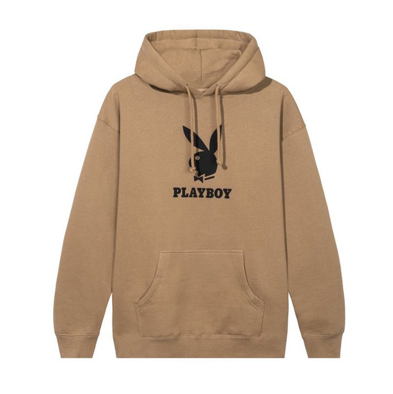 Sudadera Con Capucha Playboy Logo Hombre Marrom | 1287-DJYCG