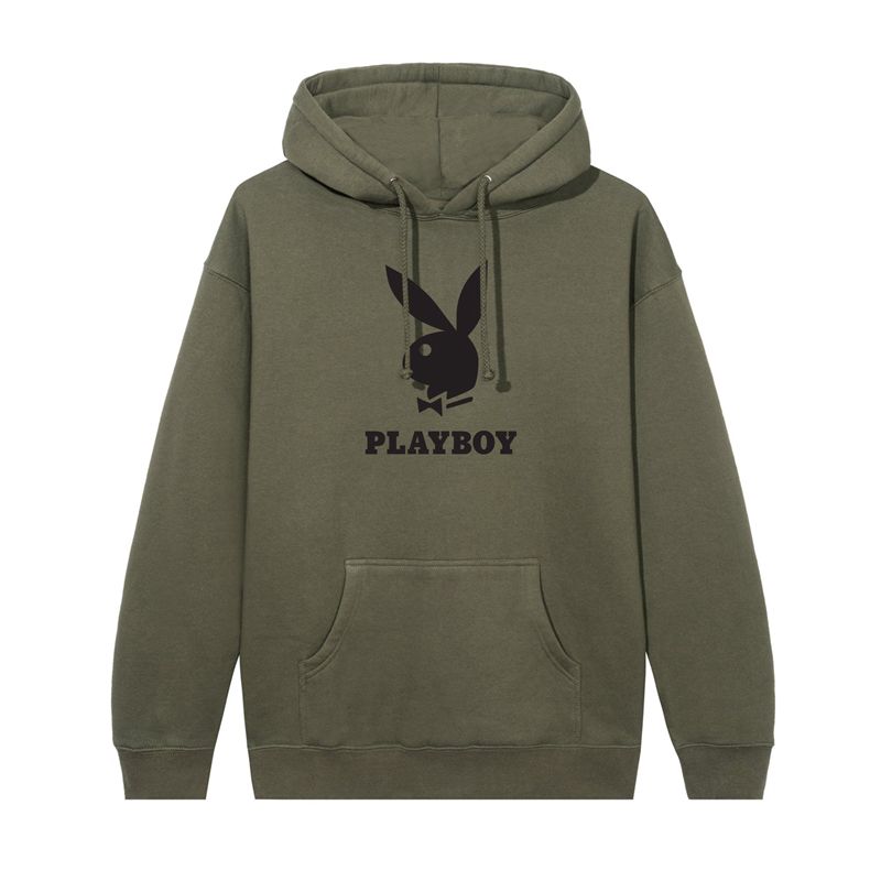 Sudadera Con Capucha Playboy Logo Hombre Marrom | 1287-DJYCG