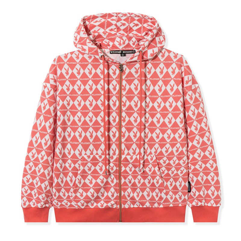 Sudadera Con Capucha Playboy Missguided Rabbit Head Oversized Zip-Up Mujer Rosas | 3068-PIGHV