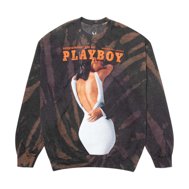 Sudadera Con Capucha Playboy November 1967 Tie Dye Crewneck Hombre Marrom | 0274-MKSBZ