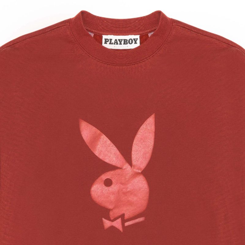 Sudadera Con Capucha Playboy Nuance Crewneck Hombre Vino | 8103-OKIJA