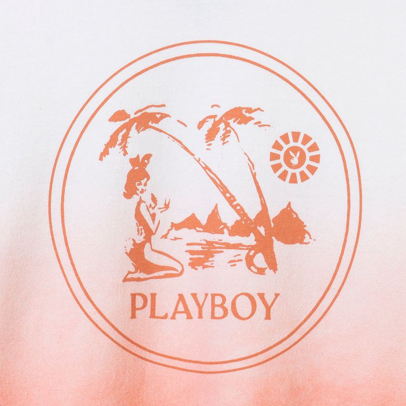 Sudadera Con Capucha Playboy Ombre Crest Crewneck Mujer Blancos Naranjas | 4976-UMVYE