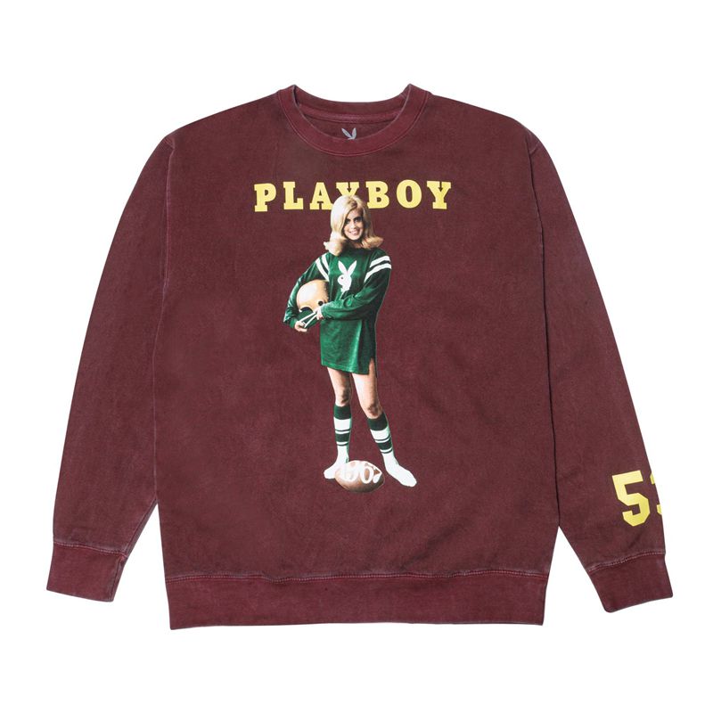 Sudadera Con Capucha Playboy September 1967 Cover Crewneck Hombre Azul Marino | 6318-RJBOU