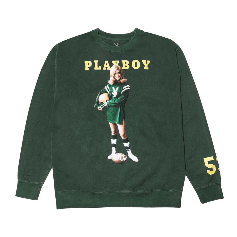 Sudadera Con Capucha Playboy September 1967 Cover Crewneck Hombre Azul Marino | 6318-RJBOU