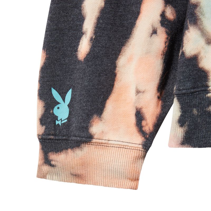 Sudadera Con Capucha Playboy Tie-Dye Grunge Crewneck Mujer Multicolor | 3859-ILNHW